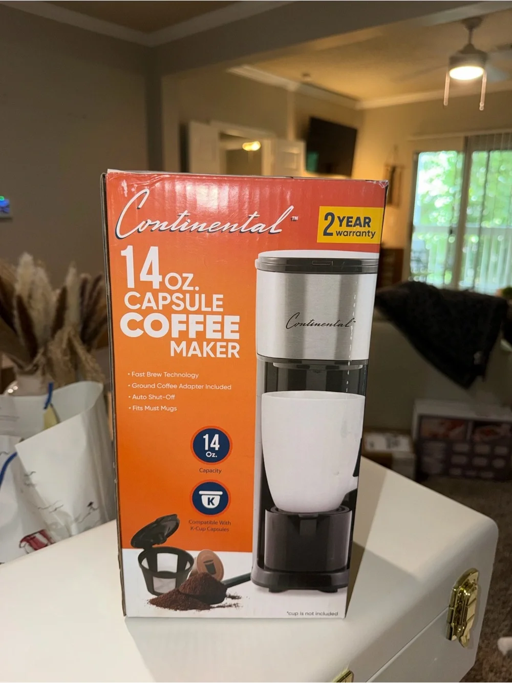 14 oz. Silver & Black Capsule Coffee Maker